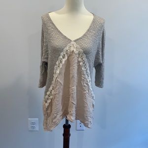 Pink and gray sweater top